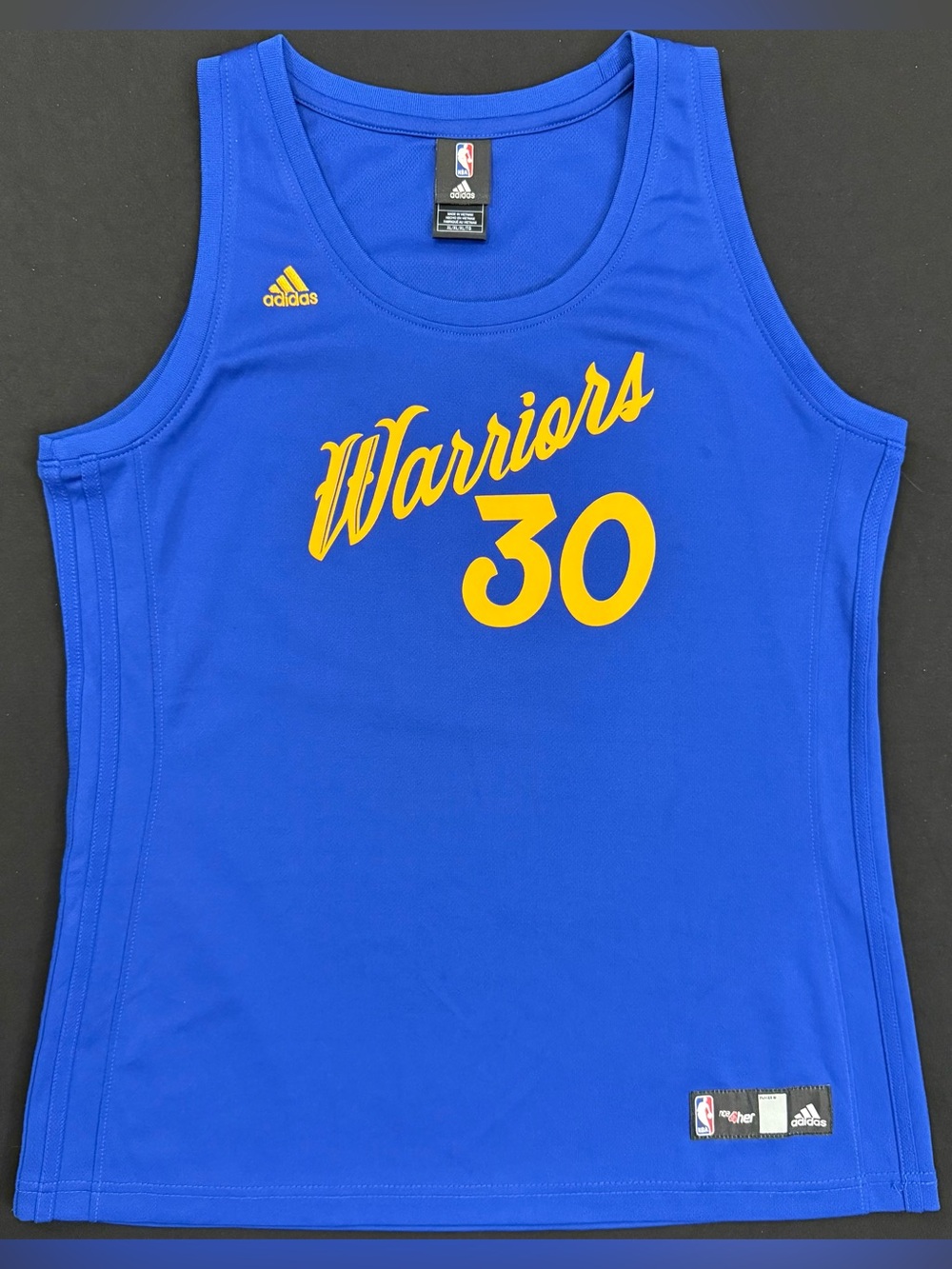 Adidas Steph Curry Golden State Warriors #30 Blue Xmas Jersey Women’s XL NBA4Her